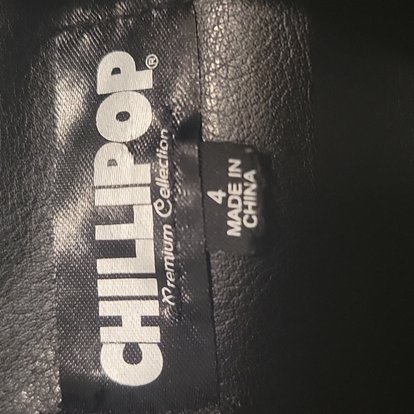 Chillipop Unisex Youth Size 4 Faux Leather Black Motorcycle Jacket - Picture 2 of 7